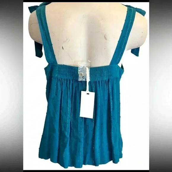 Rose & Olive Size Med Tie Tank NWT Turquoise Sleeveless - Picture 2 of 4